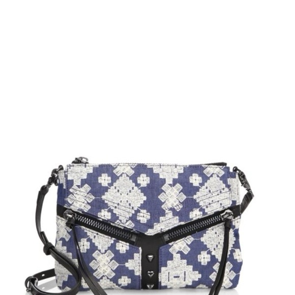 Botkier Trigger Blue Cream Denim Embroidered Crossbody Bag - Picture 15 of 15